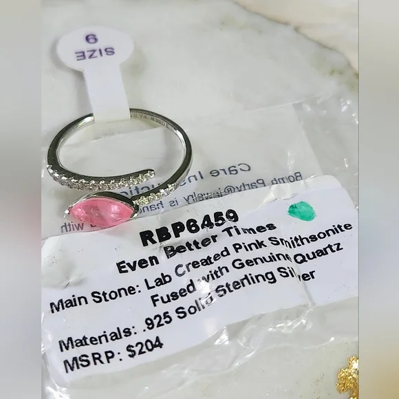 NWT BP 'Even Better Times' Smithsonite Genuine Quartz Sterling Silver Ring - 9 - Picture 3 of 11